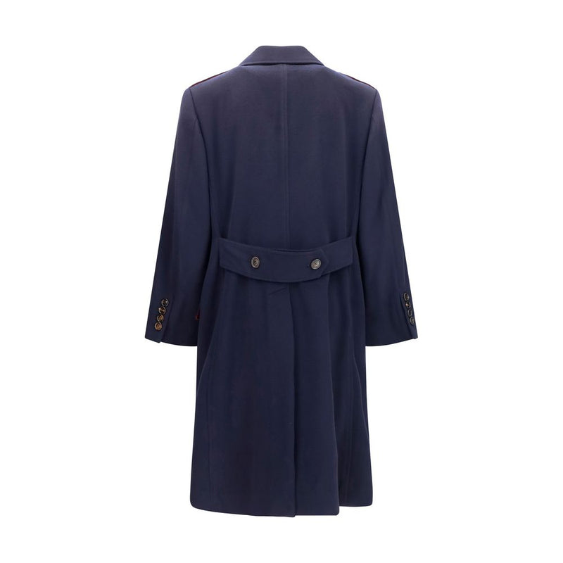 Manteau en laine bleu Oves Aries Brunello Cucinelli