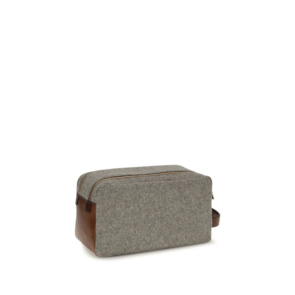 Portefeuille Brunello Cucinelli en Laine Grise Oves Aries