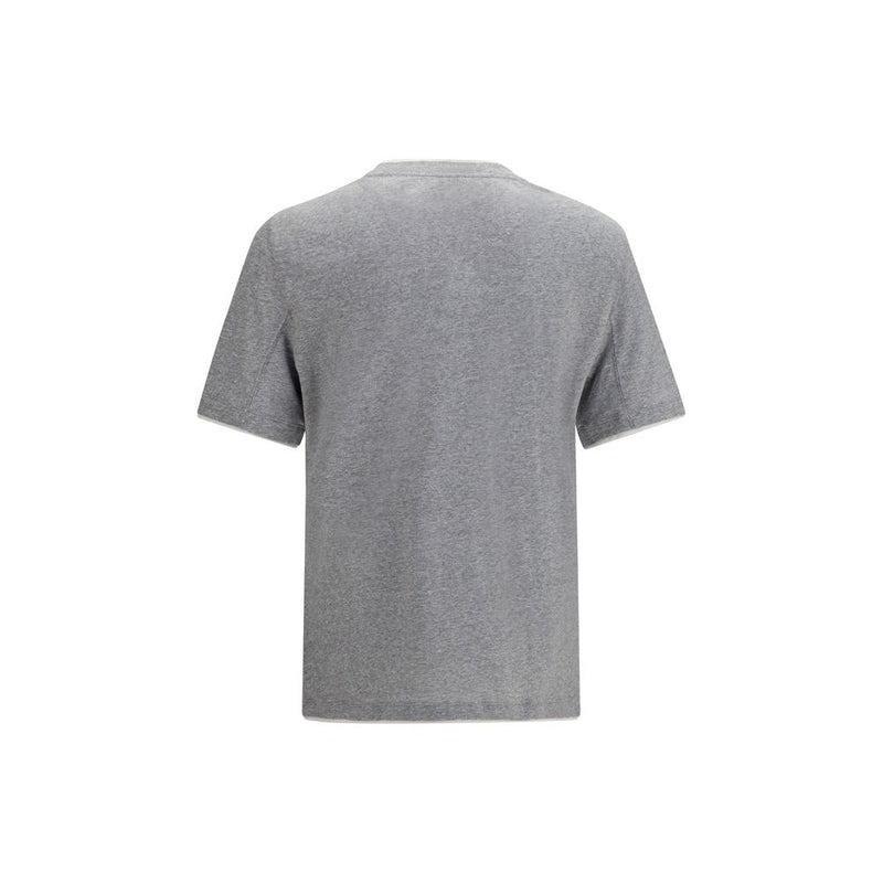 T-shirt en coton gris Brunello Cucinelli