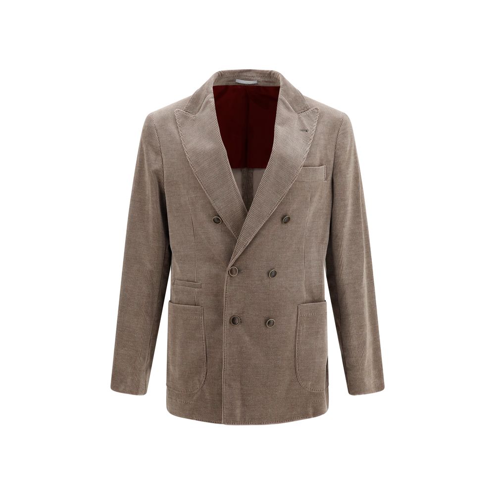 Veste longue Brunello Cucinelli en coton gris