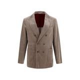 Veste longue Brunello Cucinelli en coton gris