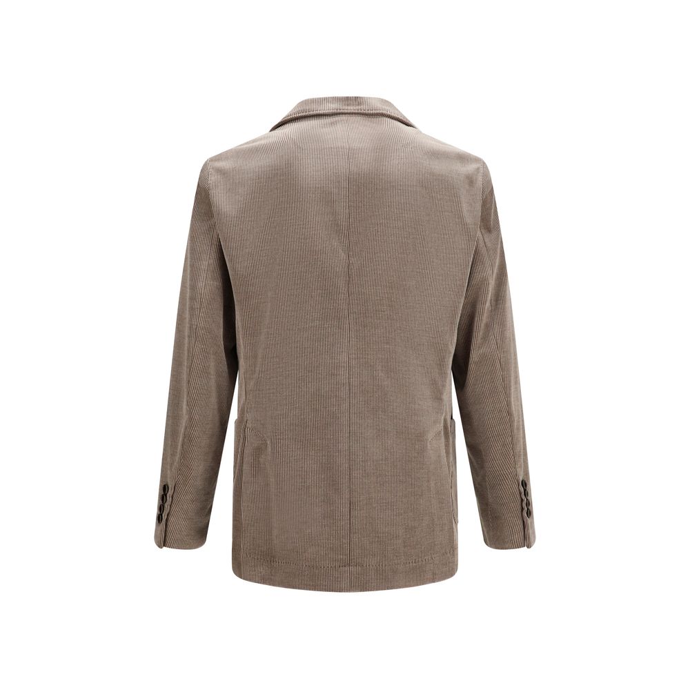 Veste longue Brunello Cucinelli en coton gris