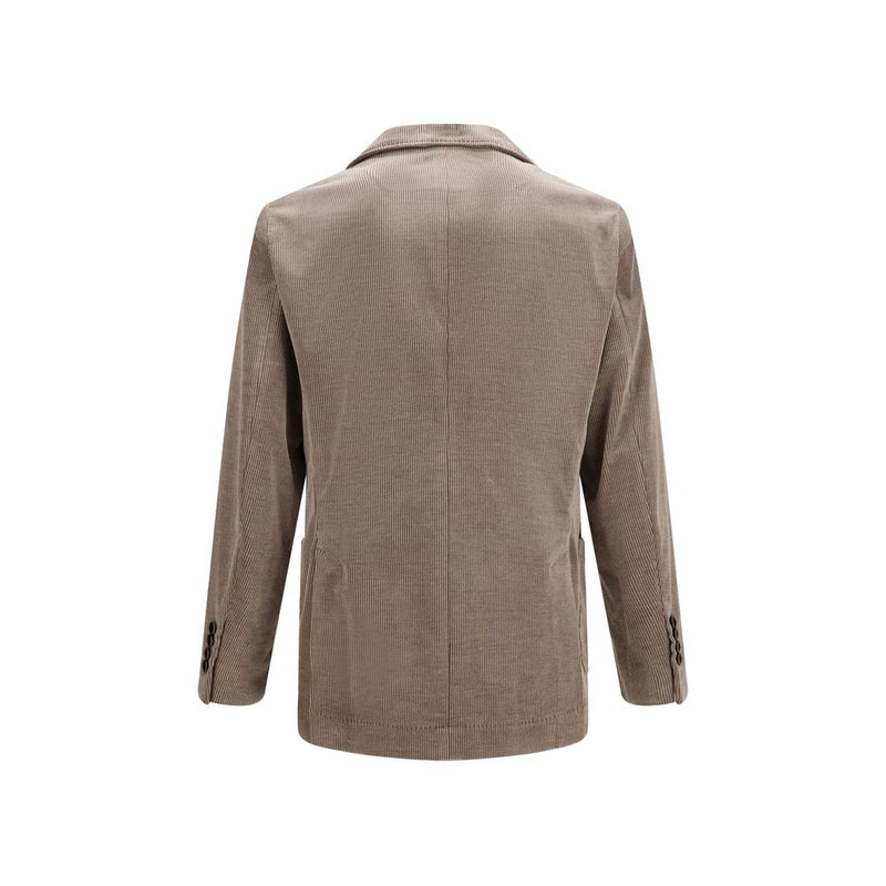 Veste longue Brunello Cucinelli en coton gris