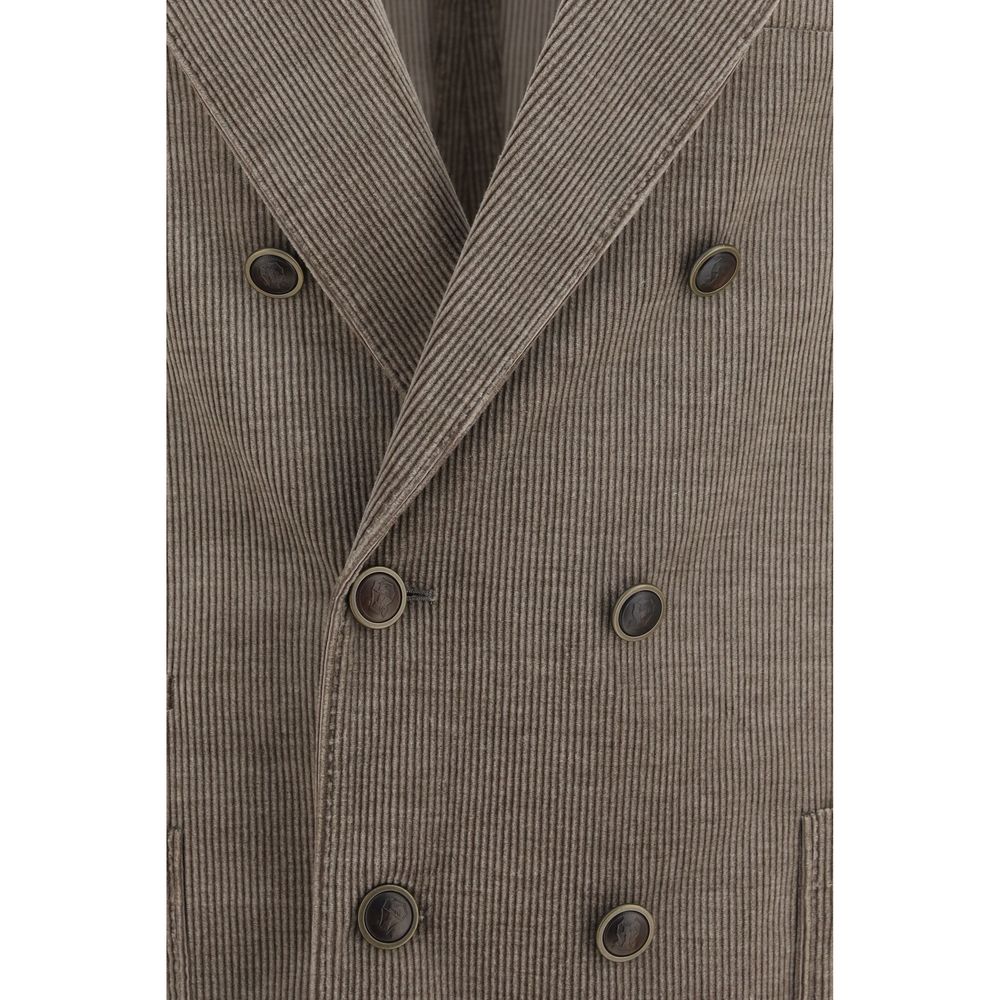 Veste longue Brunello Cucinelli en coton gris