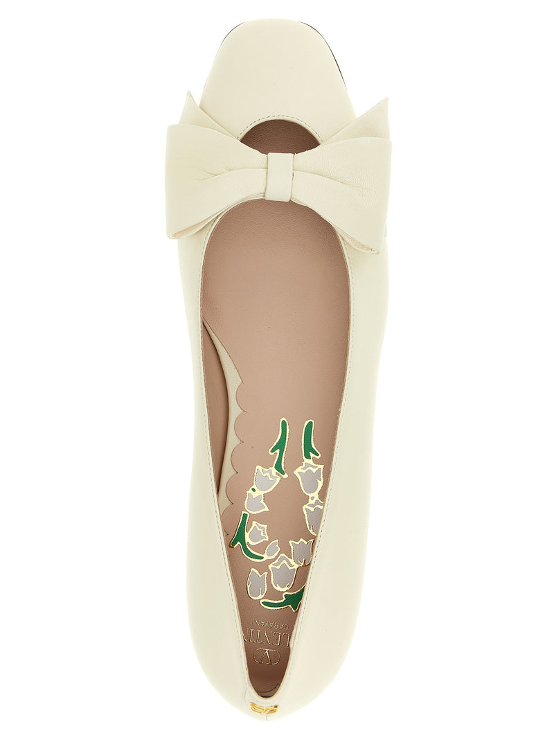 Valentino Garavani White Leather Ballet Flats - Bowow Model