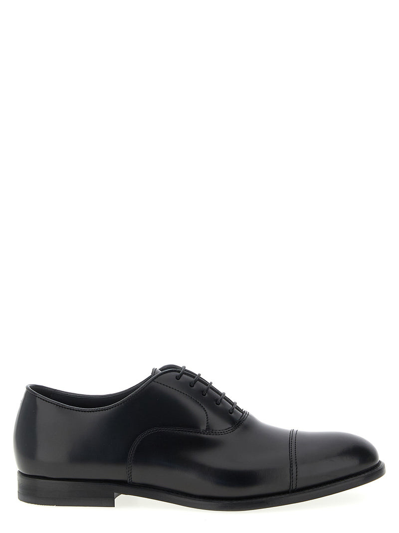 Doucal's Black Calfskin Oxfords And Derbies