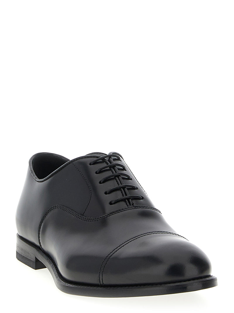 Doucal's Black Calfskin Oxfords And Derbies