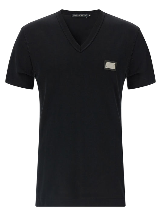 Dolce & Gabbana Black Cotton T-Shirt