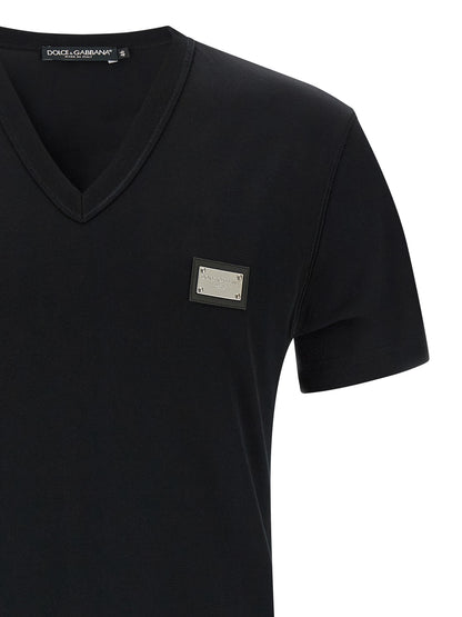 Dolce & Gabbana Black Cotton T-Shirt