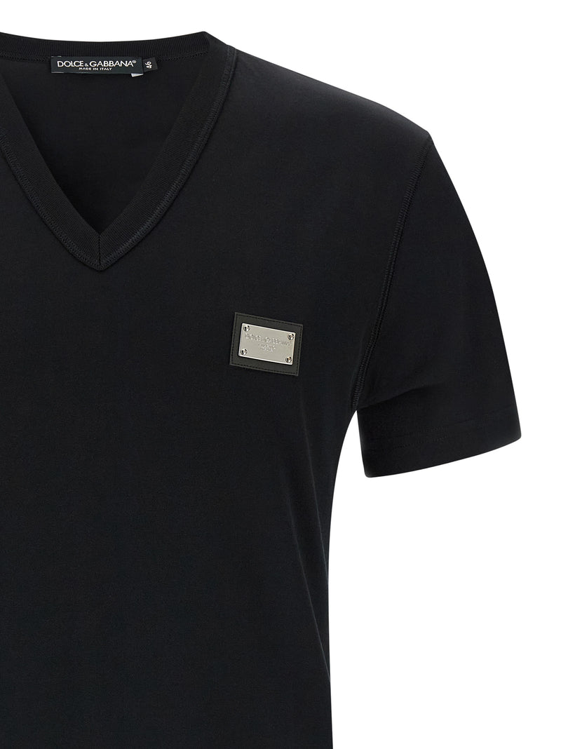 T-shirt en coton noir Dolce &amp; Gabbana