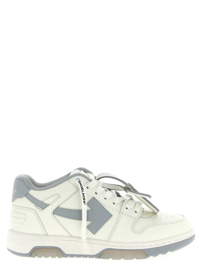 Off-White Gray Leather Low Top Sneakers