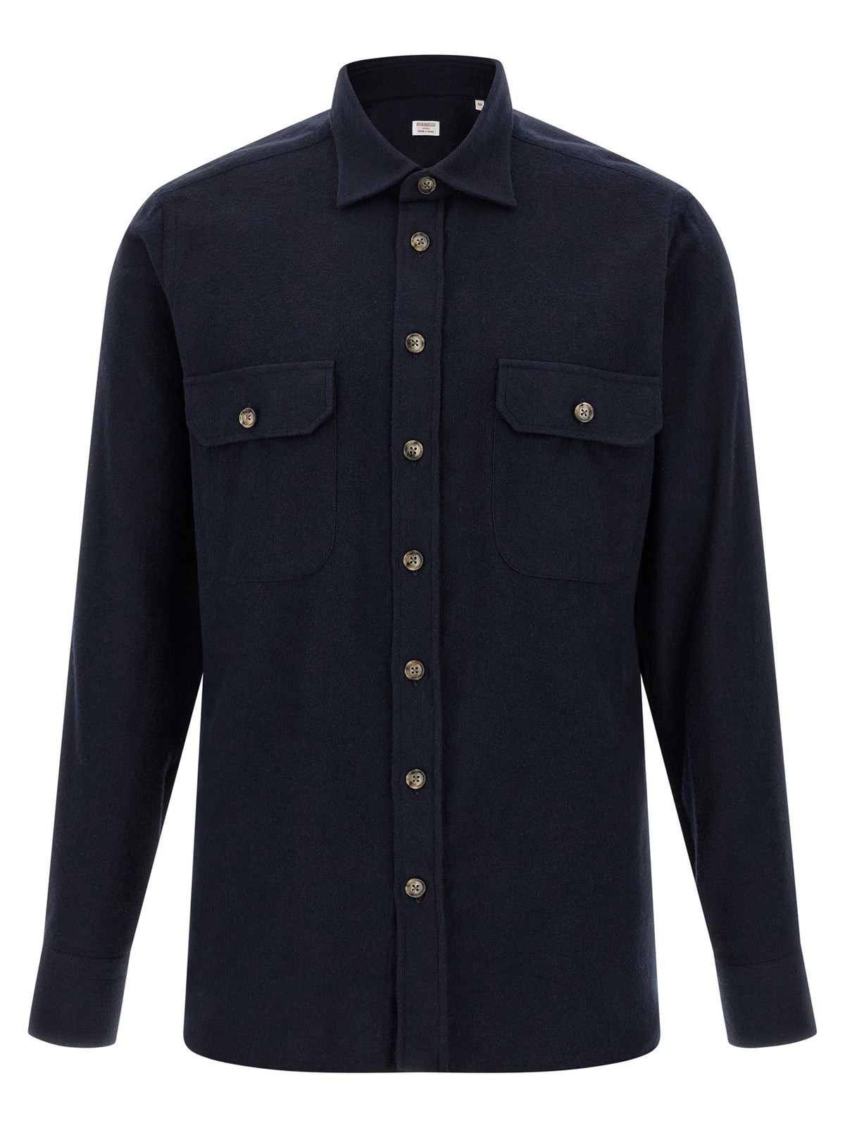 BORRIELLO Blue Cotton Blouse for Men