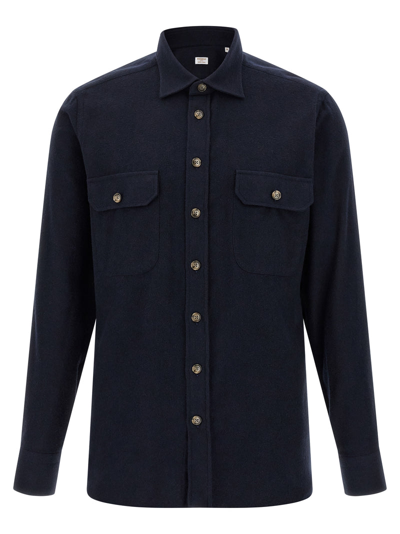 BORRIELLO Blue Cotton Blouse for Men
