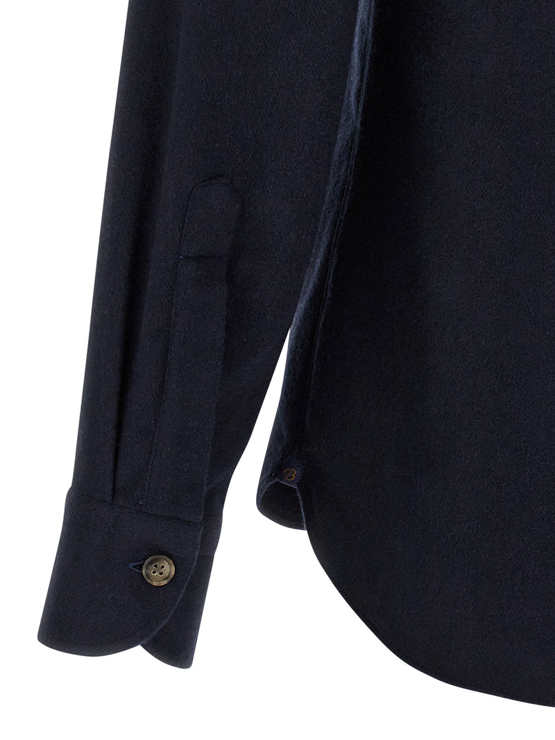 BORRIELLO Blue Cotton Blouse for Men