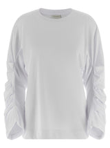T-shirt à manches longues en coton blanc Dries Van Noten