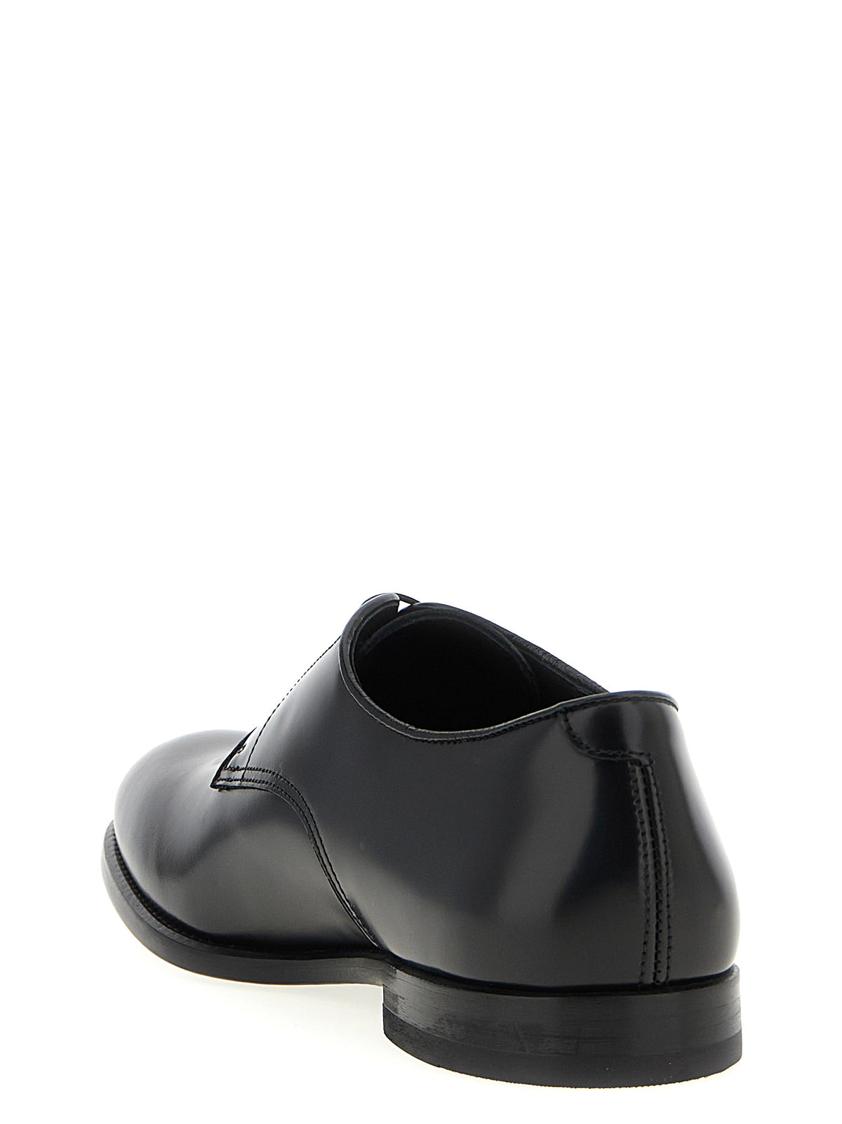 Doucal's Black Calfskin Oxfords - 5 Fori Lace-Up Shoes
