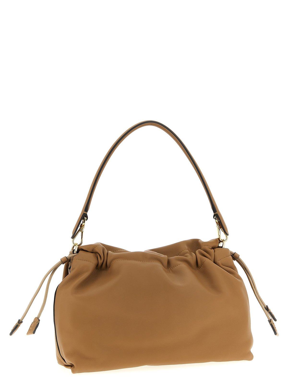 Fendi Mamma Baguette Beige Lamb Leather Shoulder Bag