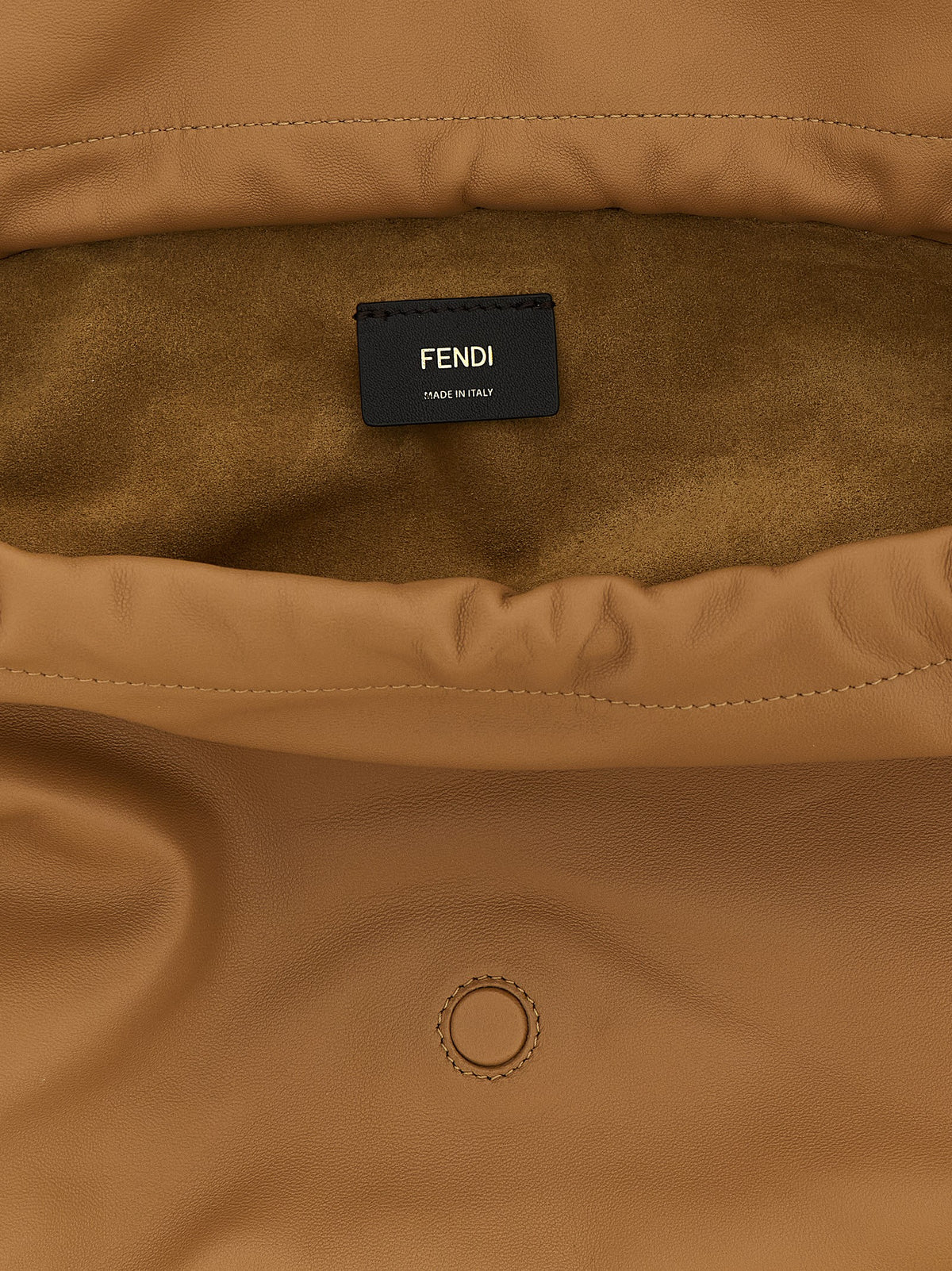 Fendi Mamma Baguette Beige Lamb Leather Shoulder Bag