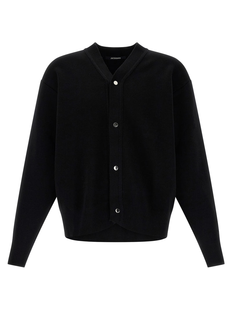 Jacquemus Cardigan en laine mérinos noir