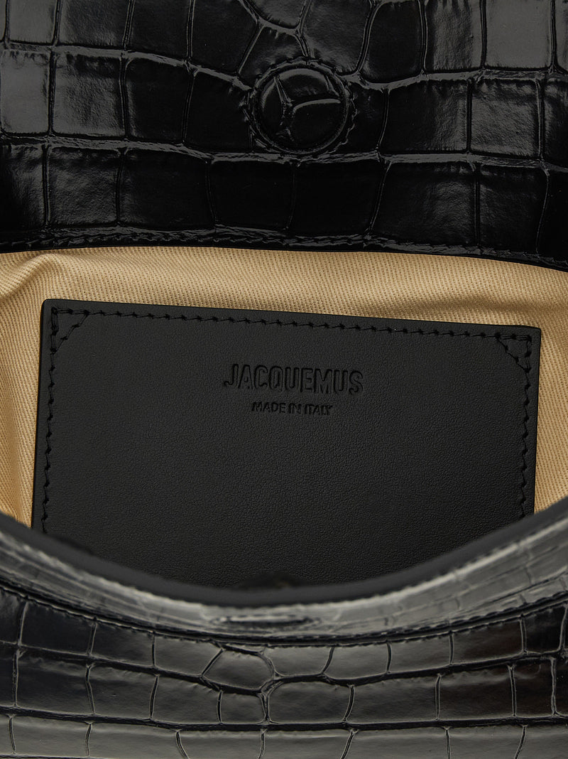 Sac à bandoulière Jacquemus en cuir de veau noir