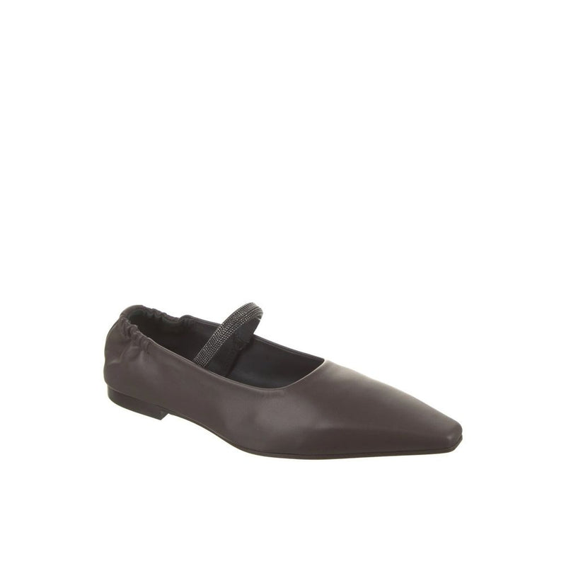 Brunello Cucinelli Brown Leather Ballet Flats for Women