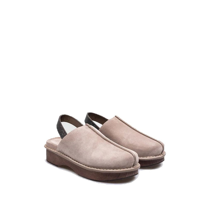 Mules en cuir marron Brunello Cucinelli