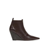 Bottines en cuir marron Brunello Cucinelli