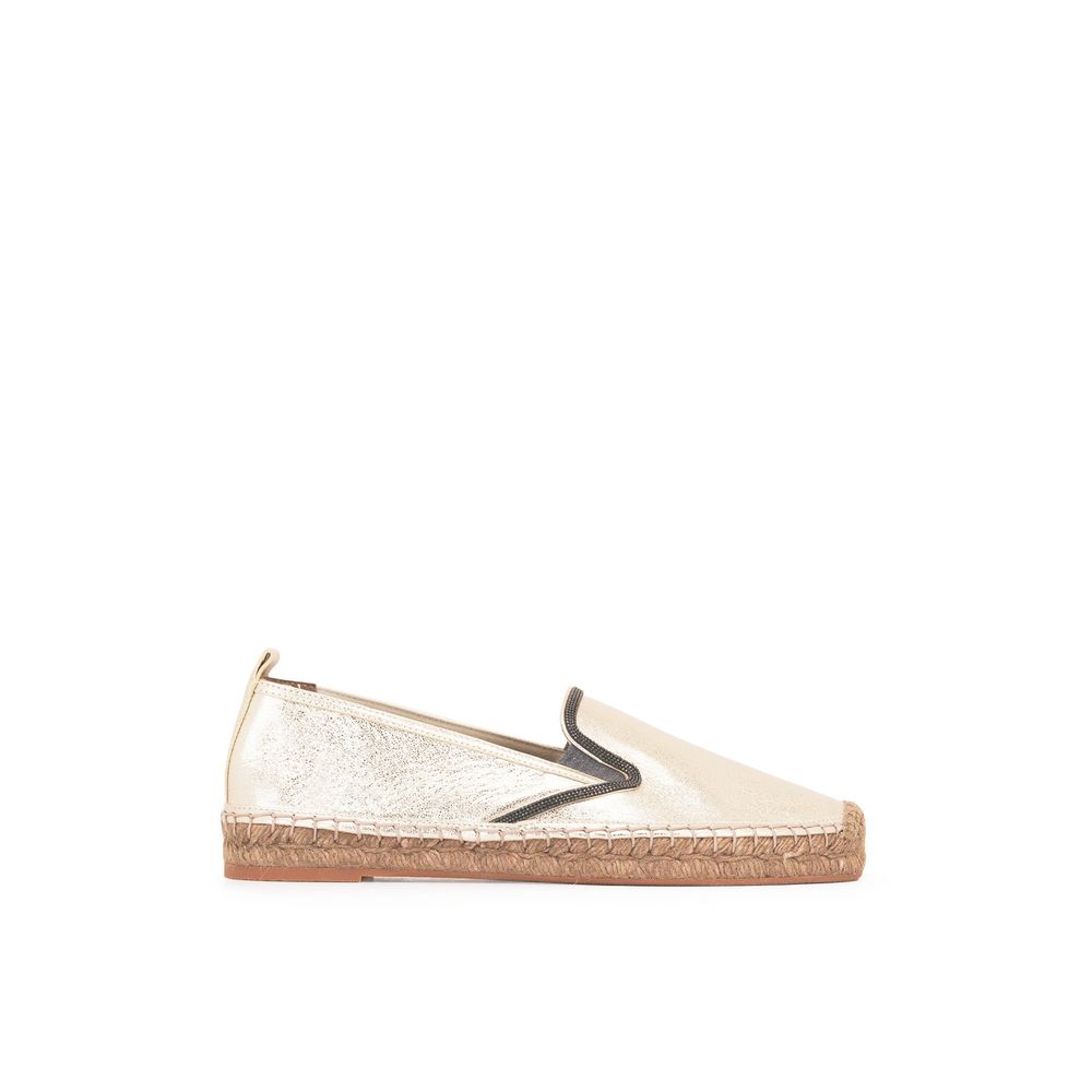 Espadrilles Brunello Cucinelli en cuir doré
