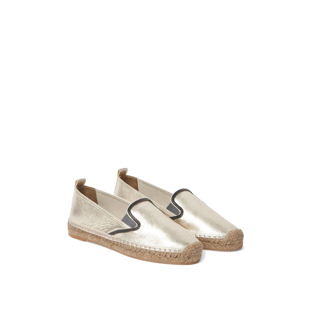 Espadrilles Brunello Cucinelli en cuir doré