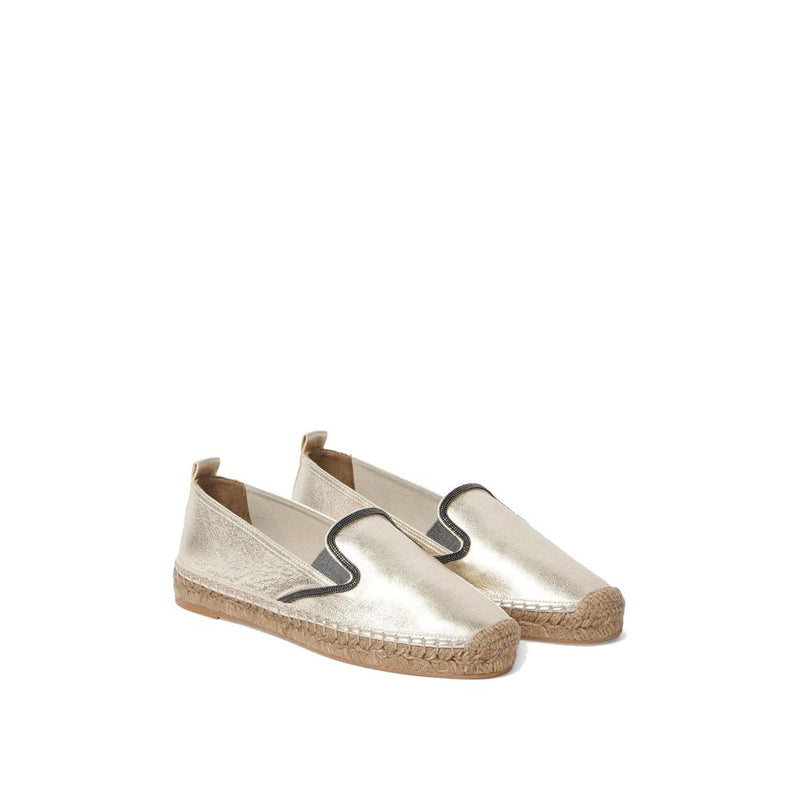 Espadrilles Brunello Cucinelli en cuir doré