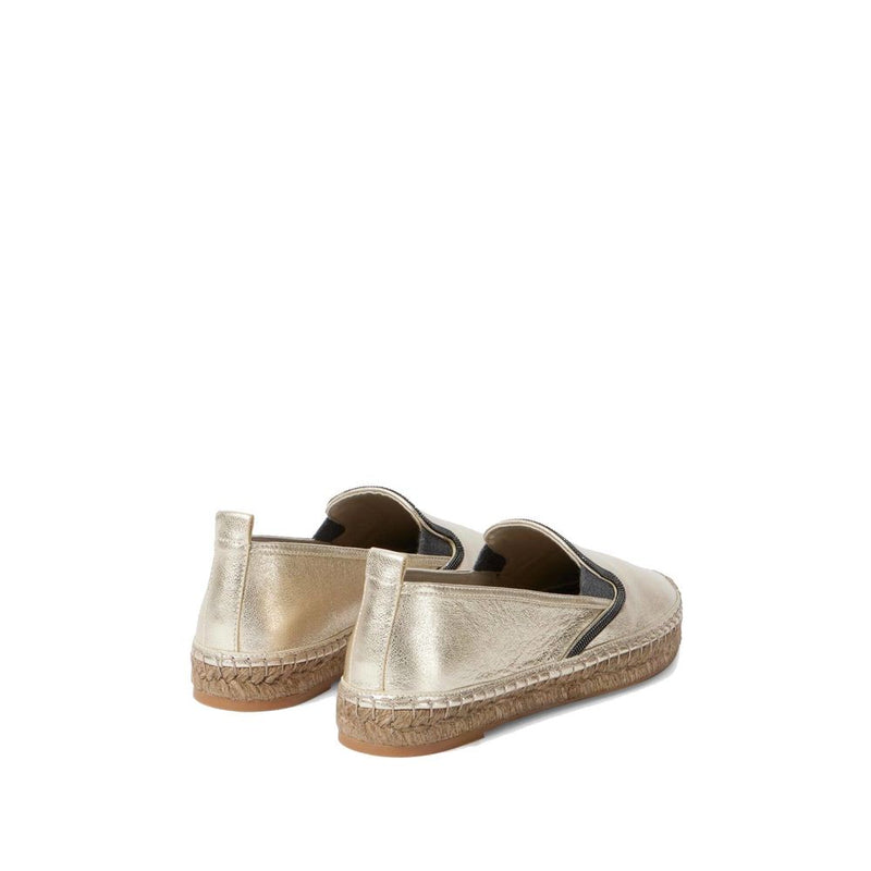 Espadrilles Brunello Cucinelli en cuir doré