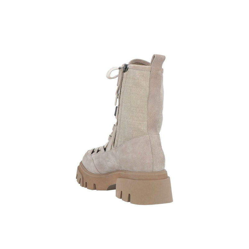 Bottines à lacets Brunello Cucinelli en cuir beige