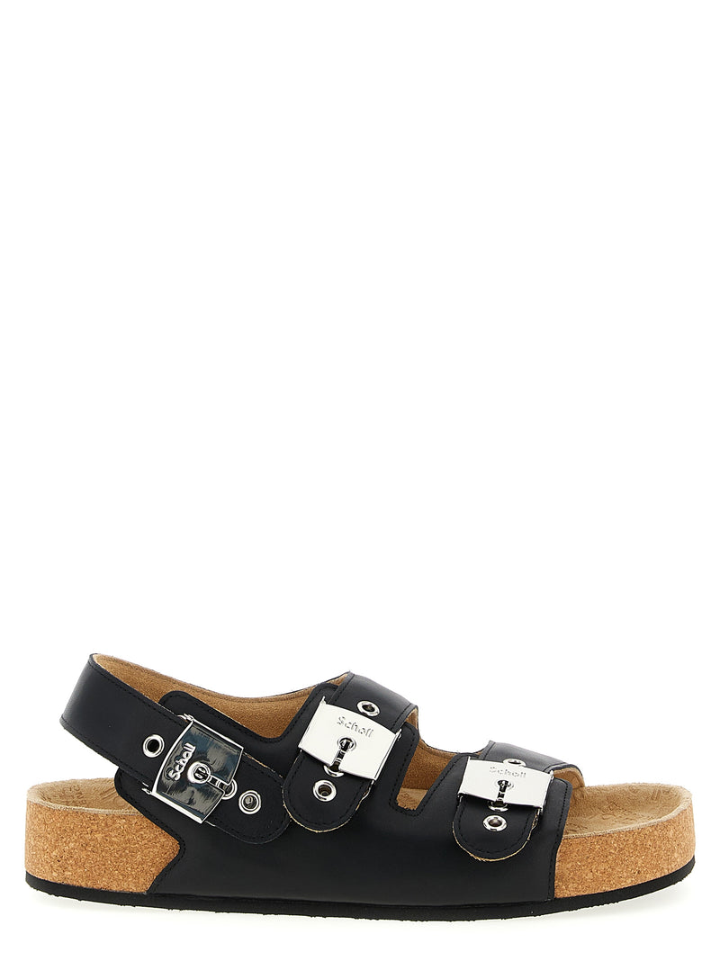 Sandales plates Balenciaga en veau noir