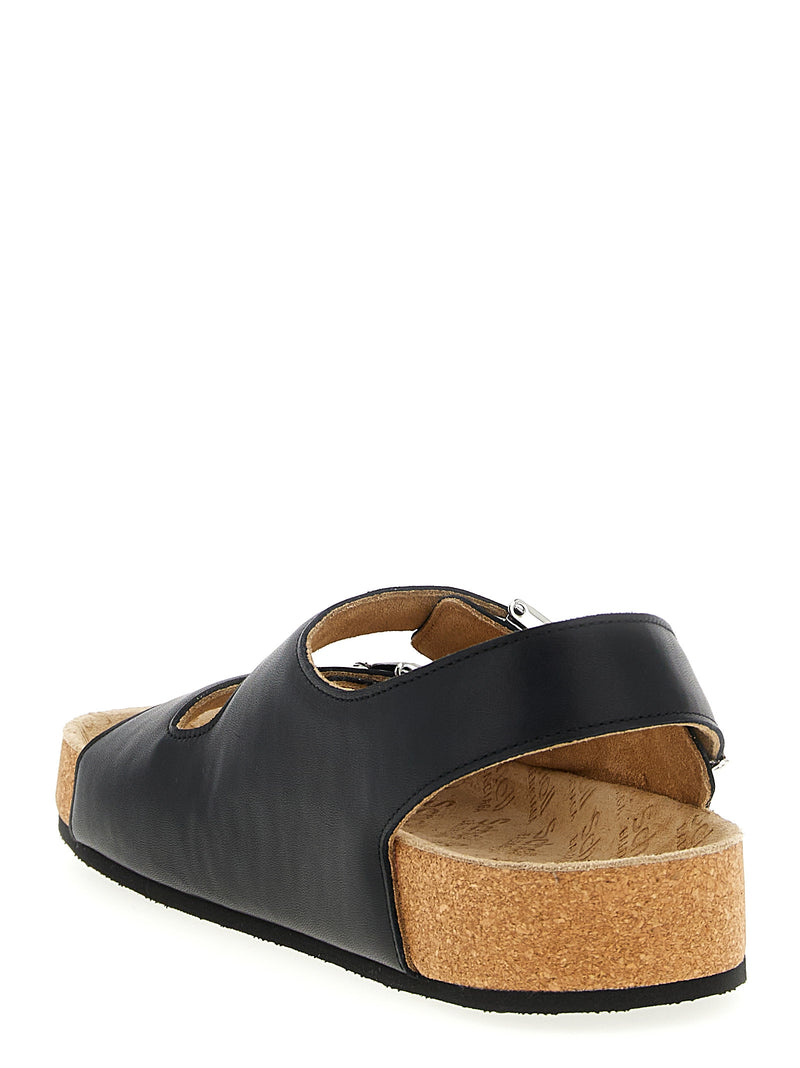 Sandales plates Balenciaga en veau noir