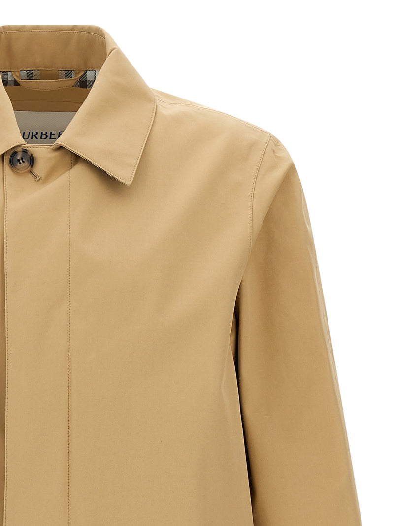 Burberry York Car Coat - Beige Cotton Trench Coat for Men