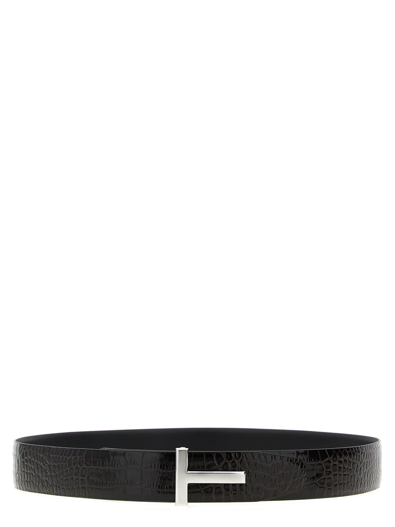Tom Ford Brown Calfskin Belt