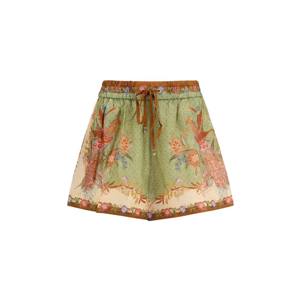 Zimmermann Indra Multicolor Silk Bermuda Shorts