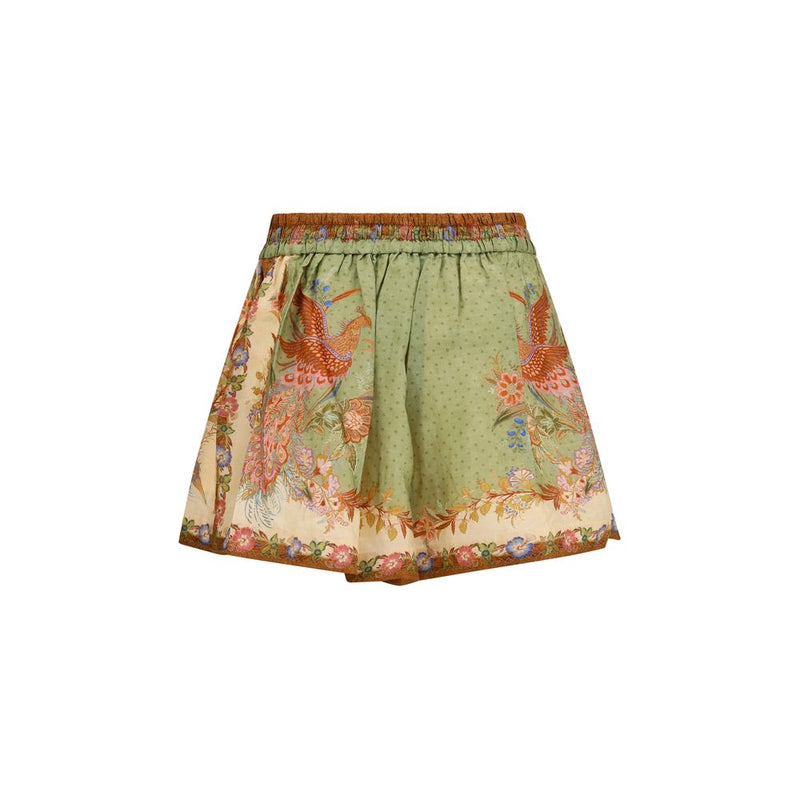 Zimmermann Indra Multicolor Silk Bermuda Shorts