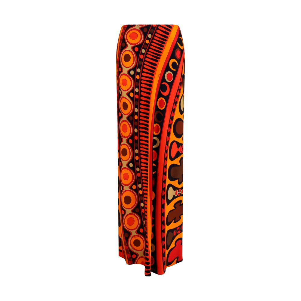 Jupe longue orange en viscose Emilio Pucci