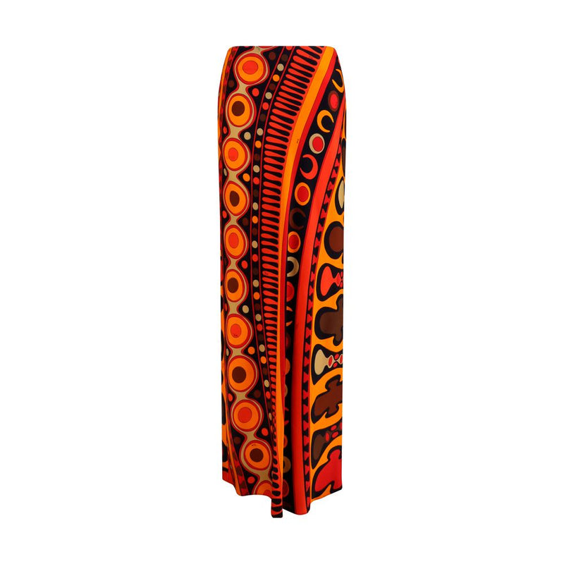Jupe longue orange en viscose Emilio Pucci