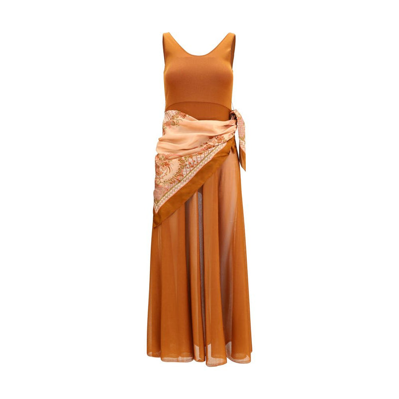 Zimmermann Aster Brown Viscose Maxi Dress