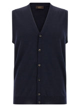 ZANONE Blue Virgin Wool Cardigan for Men