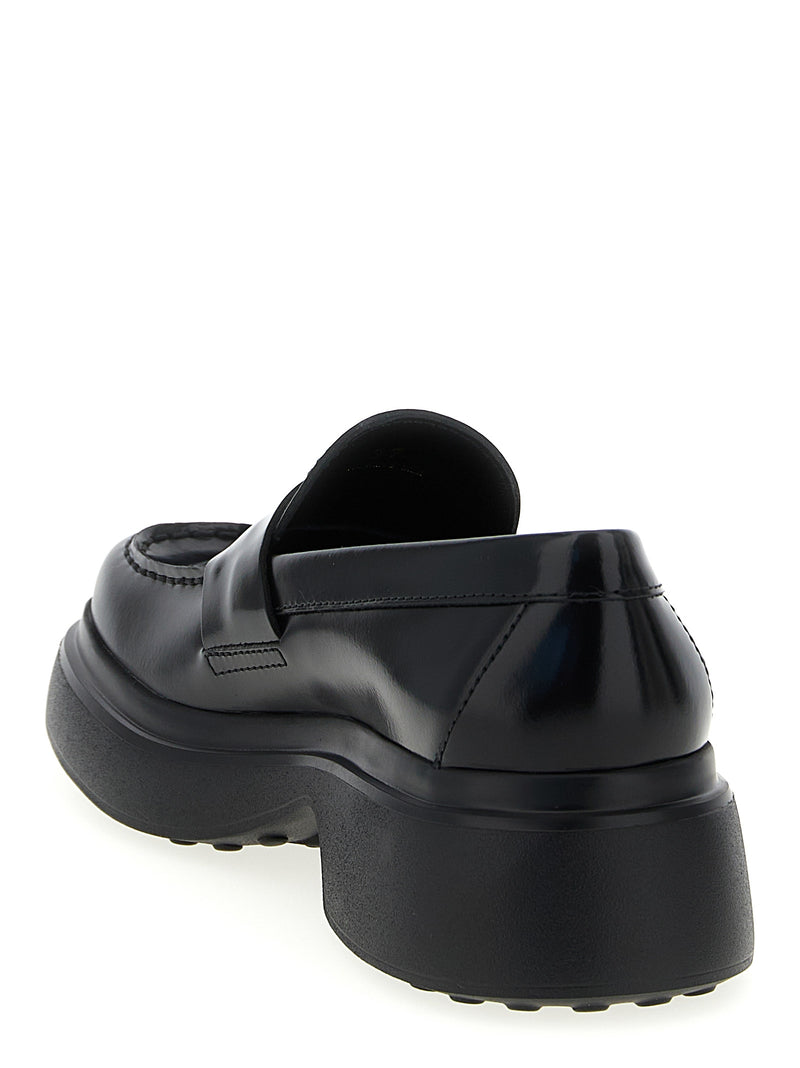 Tod's Black Calfskin Slip-On Loafers for Women