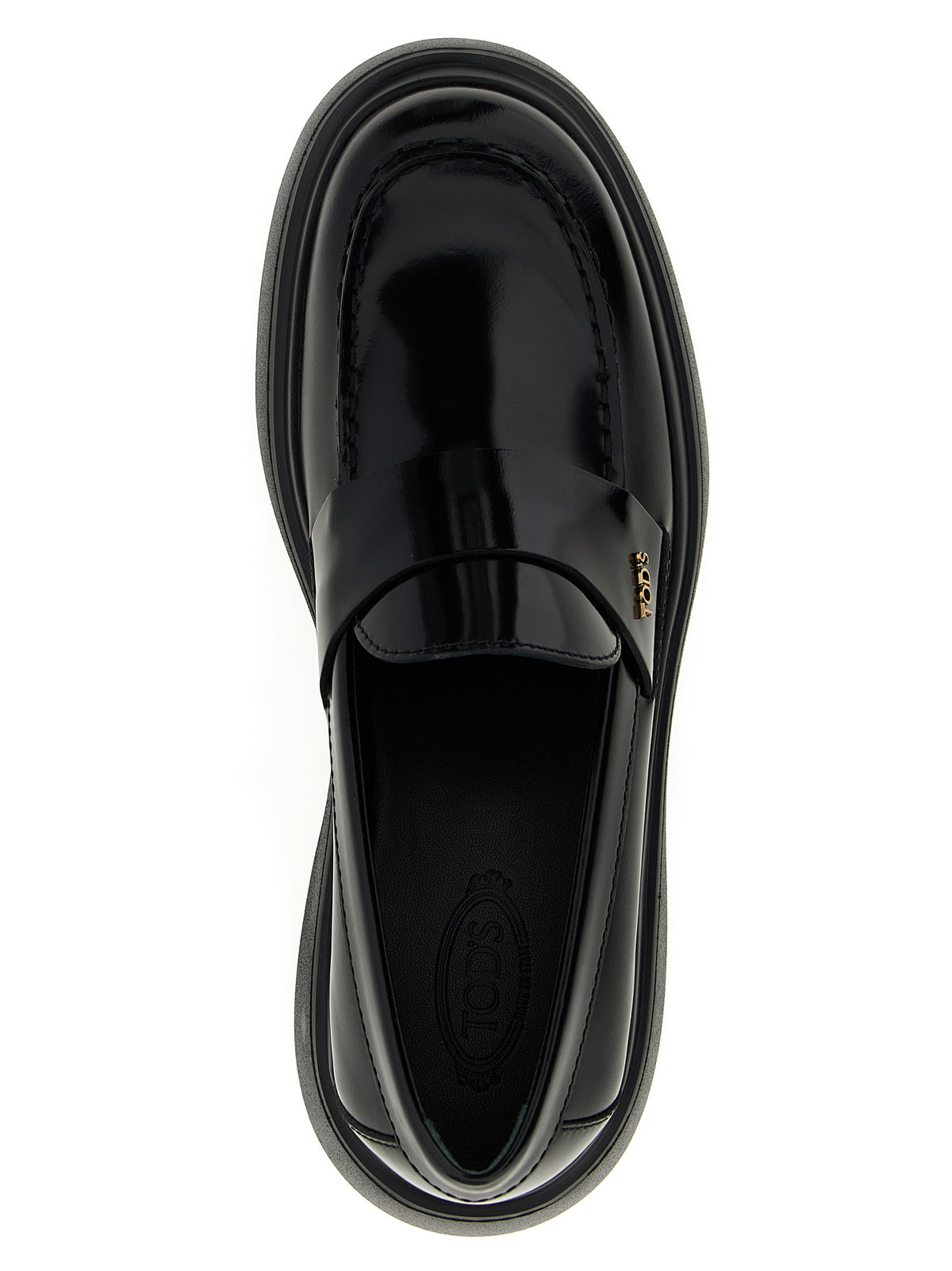 Tod's Black Calfskin Slip-On Loafers