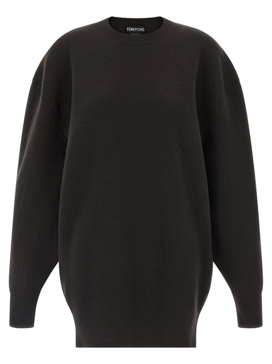 Robe courte en laine vierge marron Tom Ford