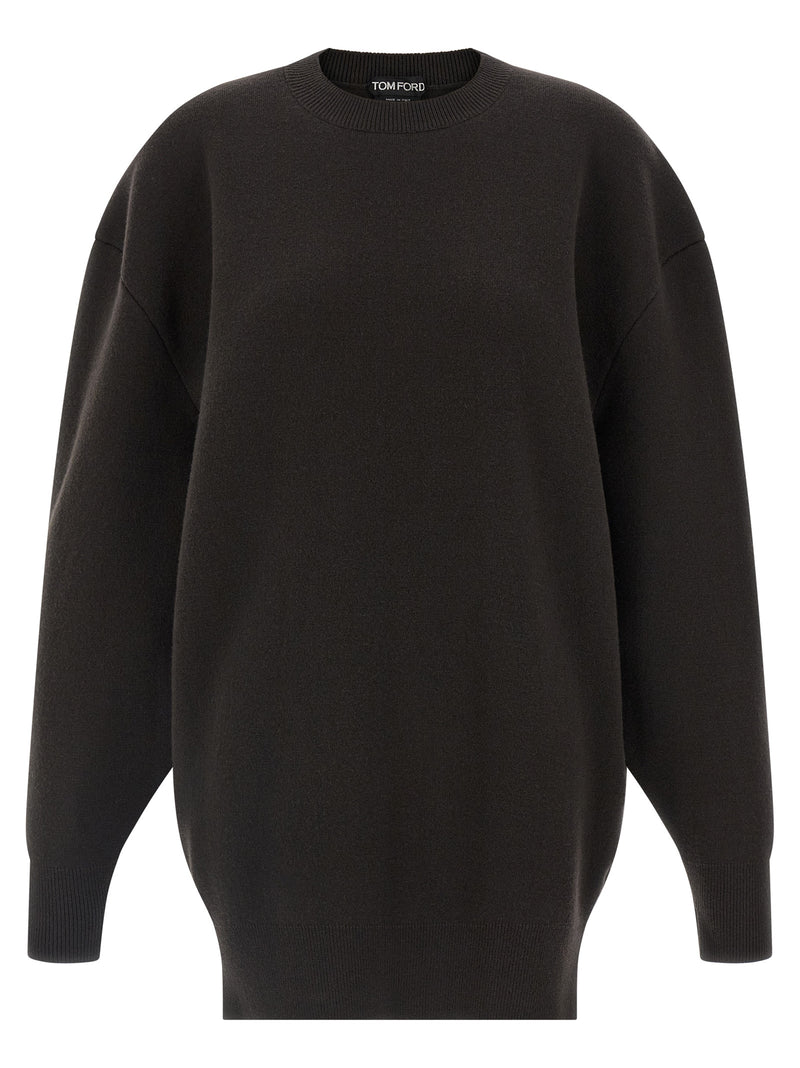 Tom Ford Brown Virgin Wool Short Dress