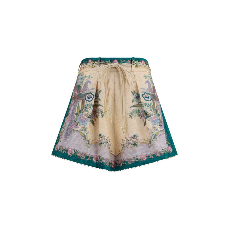 Zimmermann Indra Multicolor Linen Bermuda Shorts