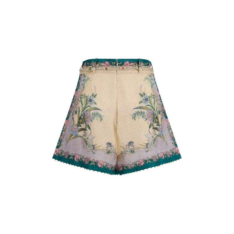 Zimmermann Indra Multicolor Linen Bermuda Shorts