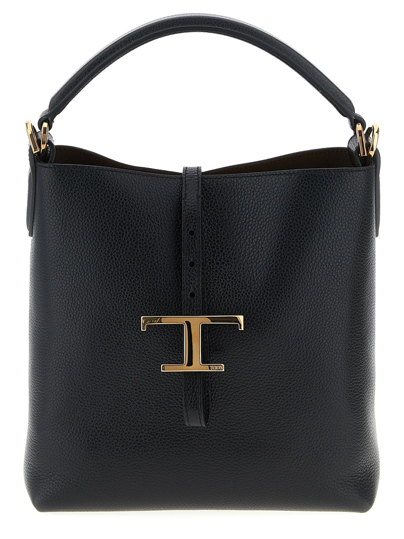 Tod's Black Calfskin Mini Bucket Handbag