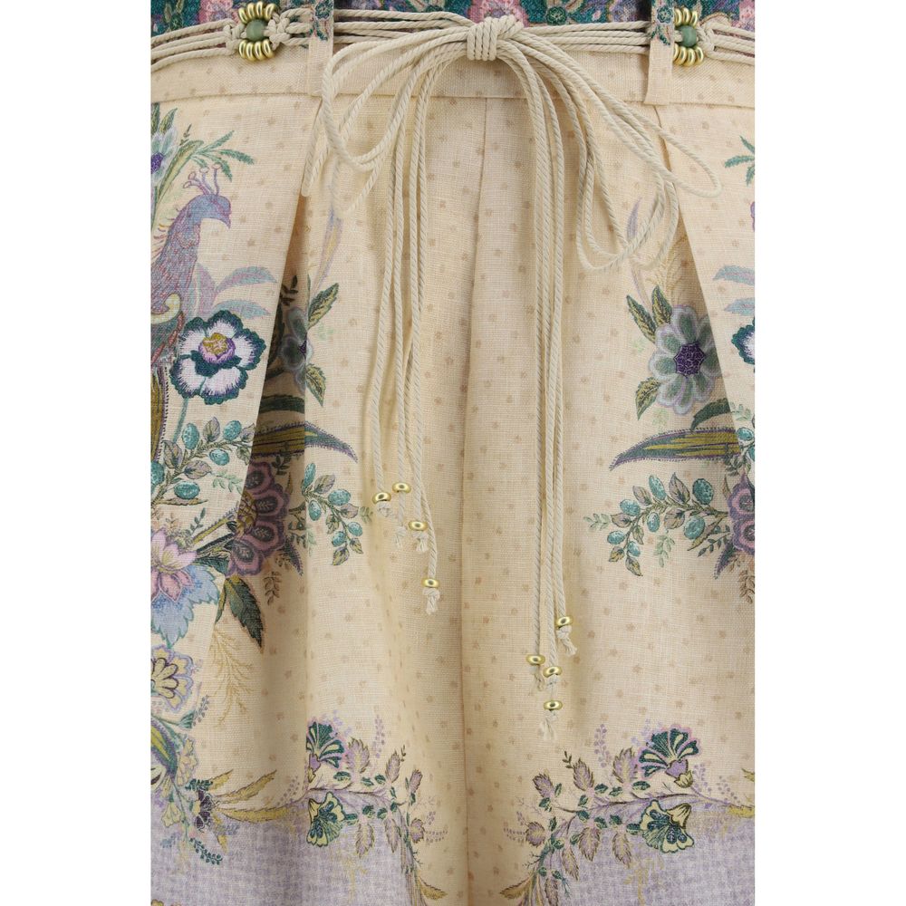 Zimmermann Indra Multicolor Linen Bermuda Shorts